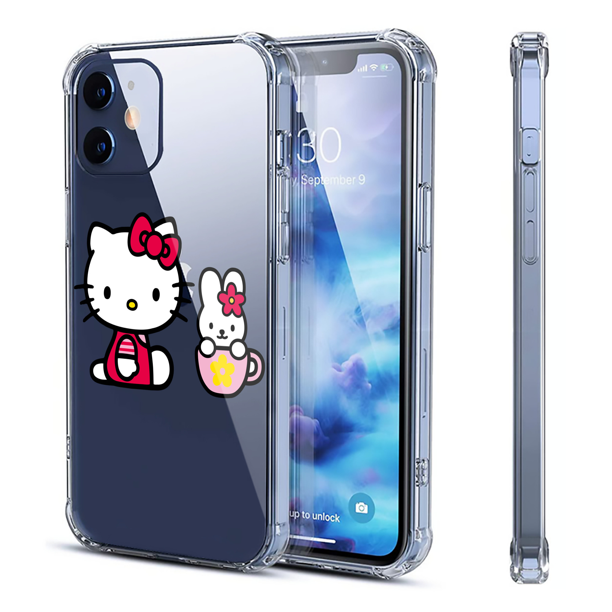 （画像用） Hello Kitty ハローキティ 【iPhone 12シリーズ対応】透明スマホケース（クリアソフトケース）